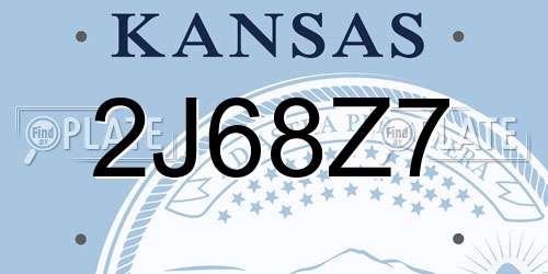 2J68Z7 Kansas License Plate