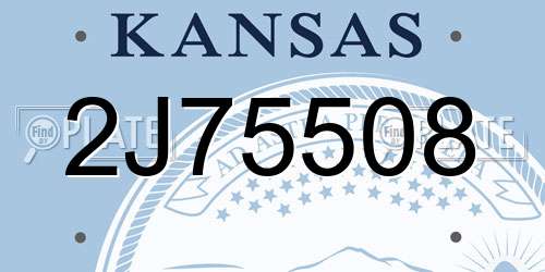 2J75508 Kansas License Plate