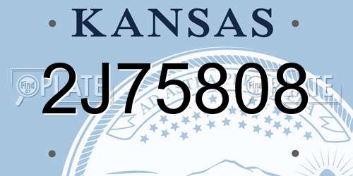 2J75808 Kansas License Plate