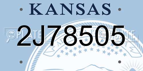 2J78505 Kansas License Plate