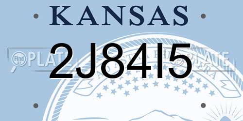 2J84I5 Kansas License Plate