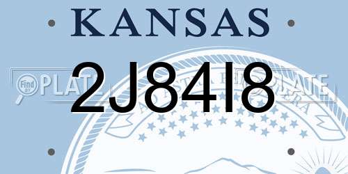 2J84I8 Kansas License Plate