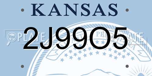 2J99O5 Kansas License Plate