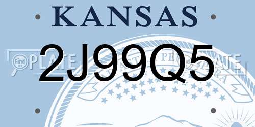 2J99Q5 Kansas License Plate