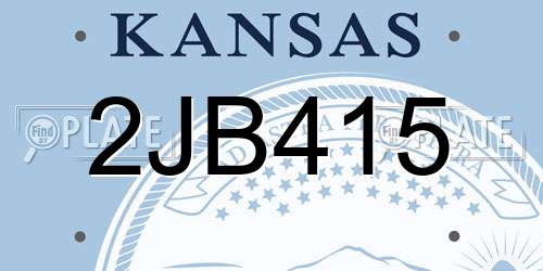 2JB415 Kansas License Plate