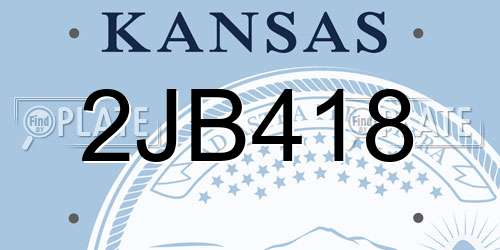 2JB418 Kansas License Plate