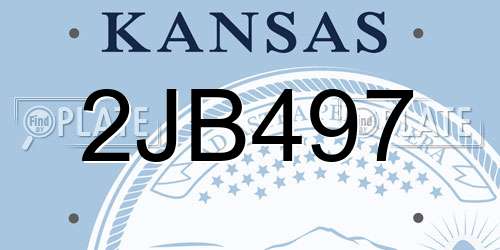 2JB497 Kansas License Plate