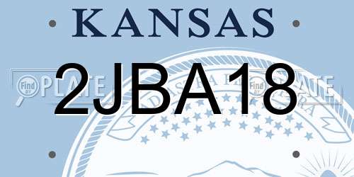 2JBA18 Kansas License Plate