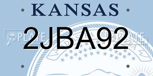2JBA92 Kansas License Plate