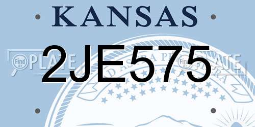 2JE575 Kansas License Plate