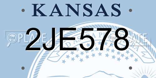 2JE578 Kansas License Plate
