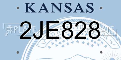 2JE828 Kansas License Plate