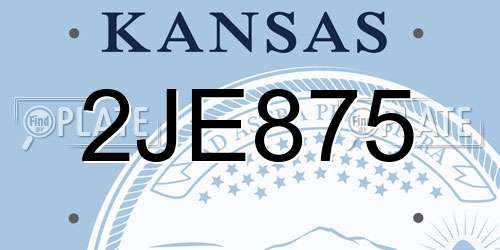 2JE875 Kansas License Plate