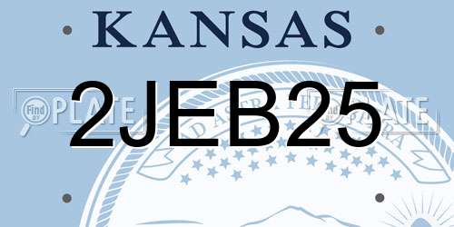 2JEB25 Kansas License Plate
