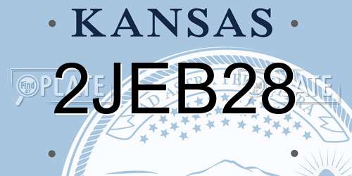 2JEB28 Kansas License Plate