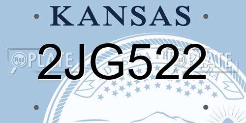 2JG522 Kansas License Plate