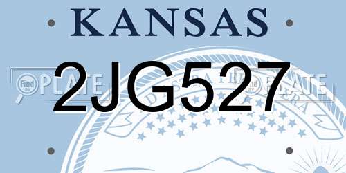 2JG527 Kansas License Plate