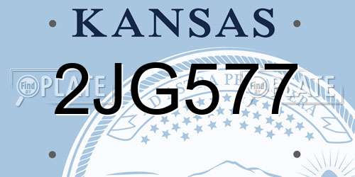 2JG577 Kansas License Plate