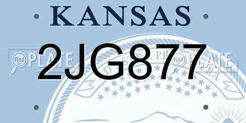 2JG877 Kansas License Plate