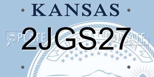 2JGS27 Kansas License Plate