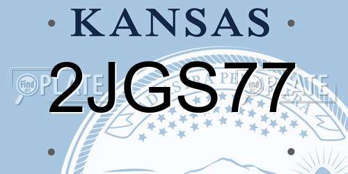 2JGS77 Kansas License Plate