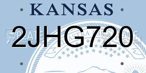 2JHG720 Kansas License Plate