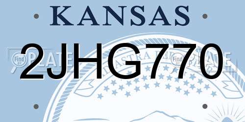 2JHG770 Kansas License Plate