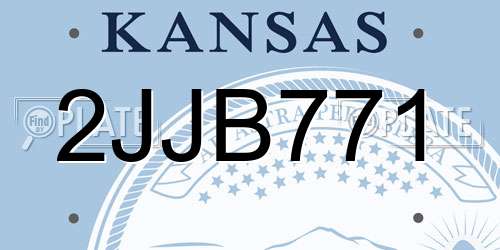 2JJB771 Kansas License Plate