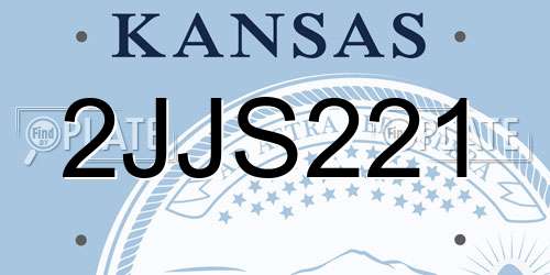 2JJS221 Kansas License Plate