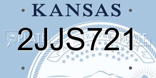 2JJS721 Kansas License Plate