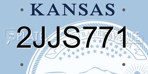 2JJS771 Kansas License Plate