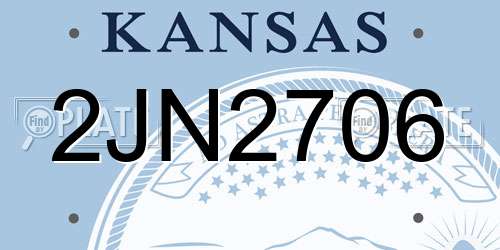 2JN2706 Kansas License Plate