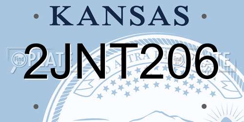 2JNT206 Kansas License Plate