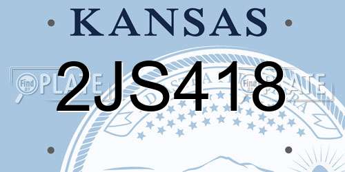 2JS418 Kansas License Plate