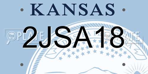 2JSA18 Kansas License Plate