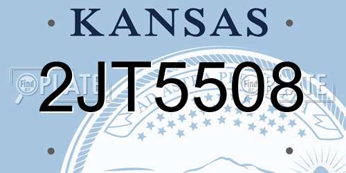 2JT5508 Kansas License Plate