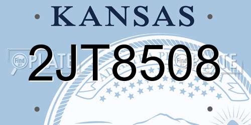 2JT8508 Kansas License Plate