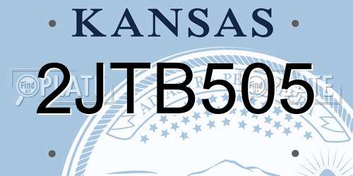 2JTB505 Kansas License Plate