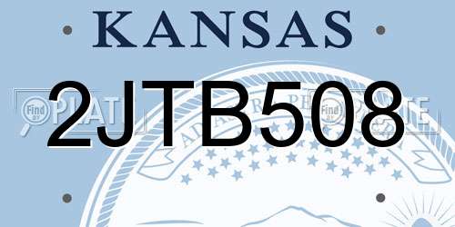 2JTB508 Kansas License Plate