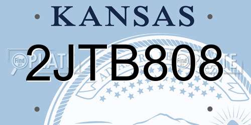 2JTB808 Kansas License Plate