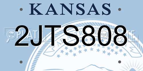 2JTS808 Kansas License Plate