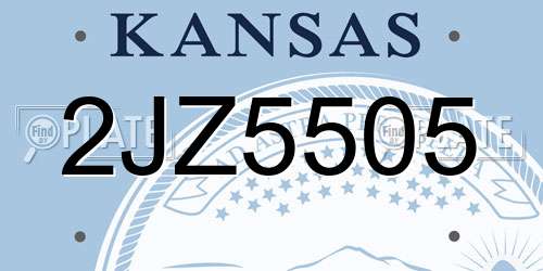2JZ5505 Kansas License Plate