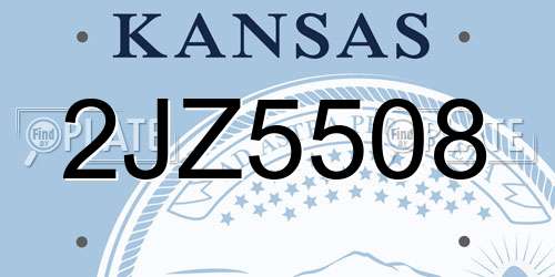 2JZ5508 Kansas License Plate