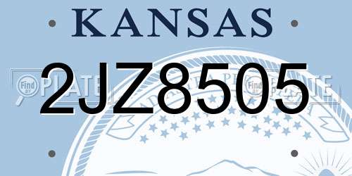 2JZ8505 Kansas License Plate