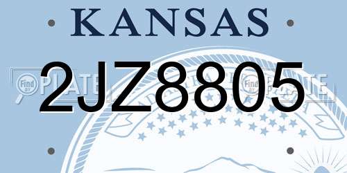 2JZ8805 Kansas License Plate