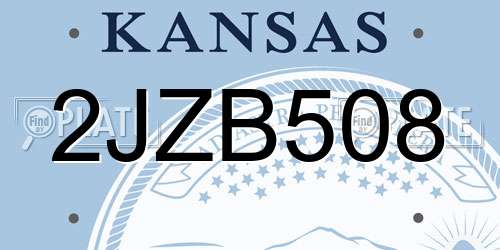 2JZB508 Kansas License Plate
