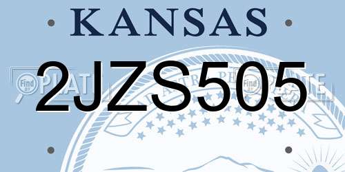 2JZS505 Kansas License Plate