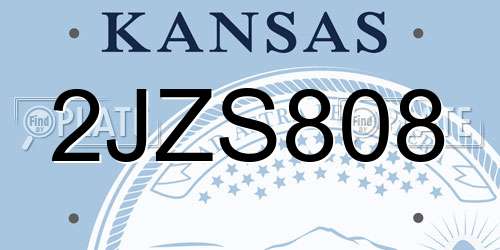 2JZS808 Kansas License Plate