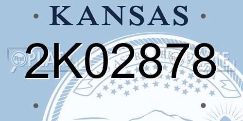 2K02878 Kansas License Plate