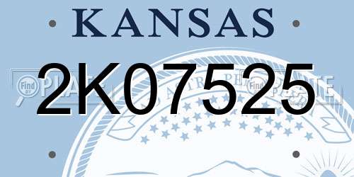 2K07525 Kansas License Plate